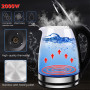 2L Electric Kettle Tea Coffee Borosilicate Glass 2000W Portable Household Appliances For Hotel Family Trip Water Boiler Pot