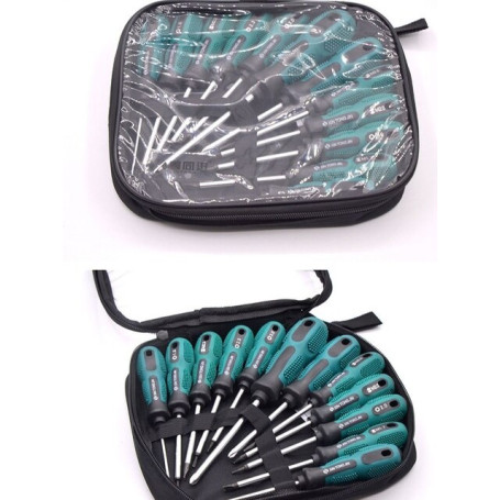 PP insulated handle screwdriver, electrician maintenance tool, multifunctional tool, 12 pieces.