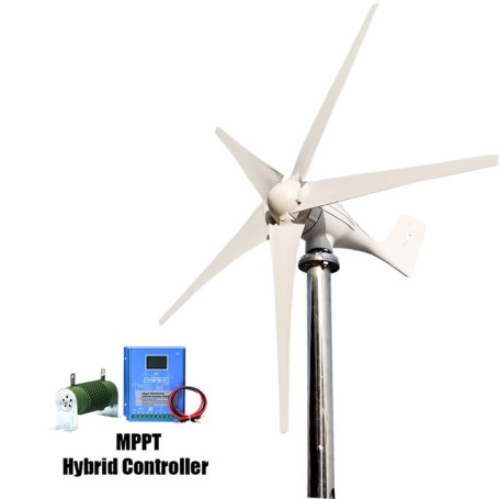 China Factory 1000W Wind Turbine Generator With MPPT Controller 2000W Inverter 100W Solar Panels 12V 24V Free Energy For Home