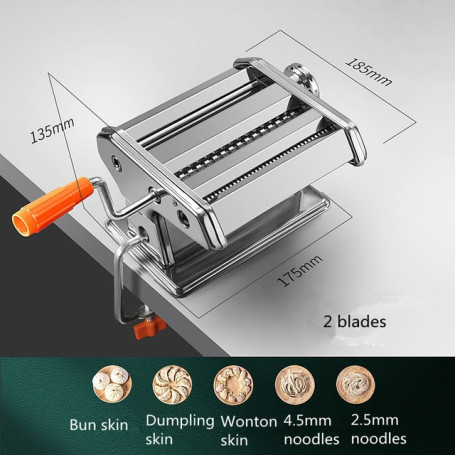 Split Type Noodle Maker Manual Pasta Noodle Pressing Machine Stainless Steel Dough Pressing Machine