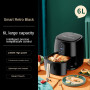 4.5L 6L Smart Electric Air Fryer Large Capacity Automatic Household Multi 360°Baking LED Touchscreen Deep Fryer Without Oil