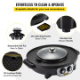 2 in 1 Electric Hot Pot BBQ Grill 2200W Multifunction Portable Home Non-Stick Split Pot Smokeless Skillet Barbecue Pan