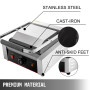 Electric Contact Grill Griddle Commercial Panini Press Grill Non-Stick for Outdoor Camping Cooking Sandwiches Steak Meat