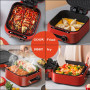 Rice Cooker Smokeless Frying Pan Steak BBQ  Multi-Function Electric Cooker Non-Stick Pan 1800W Kitchen Appliances