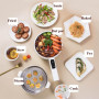 220V Electric Cooker Multi-Function All-In-One Pot Double layer Household Noodle Cooker Non-Stick Pot Hot Pot Kitchen Tool 1.6L