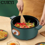 CUKYI 3L Electric Multicooker Mini Cooking Pot Skillet Frying Boiling Stewing Pot Hot Pot Noodles Breakfast Maker Non-stick 220V