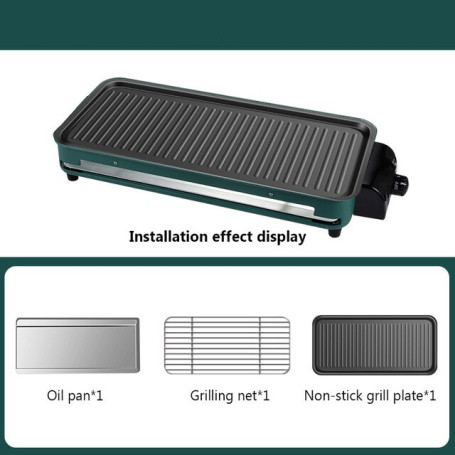 Electric Grill Pan Fast heating Smokeless Barbecue Machine Multifunction Baking tray Grill Cabob Stove Temperature Adjustable