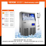 VEVOR Commercial Cube Ice Maker with Water Drain Pump 40/50/60/70 KG/24H Freestanding Auto Clean Liquid Freezer Home Appliance