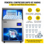 VEVOR Commercial Cube Ice Maker with Water Drain Pump 40/50/60/70 KG/24H Freestanding Auto Clean Liquid Freezer Home Appliance