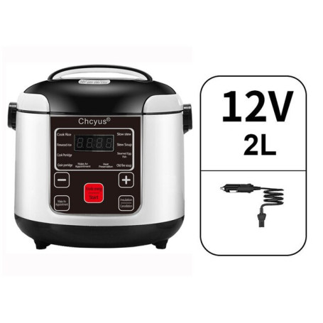 12V 24V Mini Rice Cooker Car Truck Soup Porridge Cooking Machine Food Steamer Electric Heating Lunch Box Meal Heater Warmer 2L