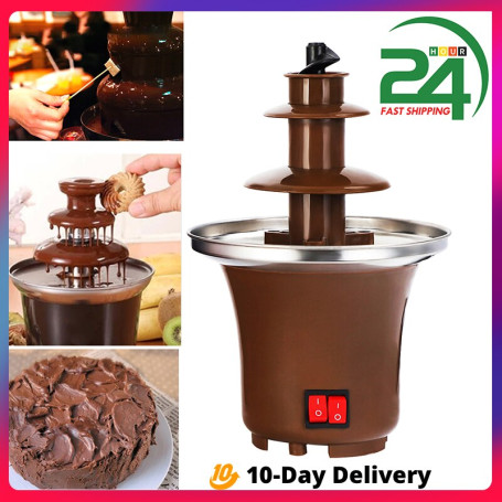 Mini Chocolate Fountain Three Layers Electric Chocolate Melting Machine Household Triple Heating Cheese Fondue Chocolate Machine