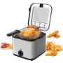 kitchen 2.5L Electric Fryer Household Small 1000W High Power Multiple Function Stainless Steel Fryer Kebab French Fries Machine