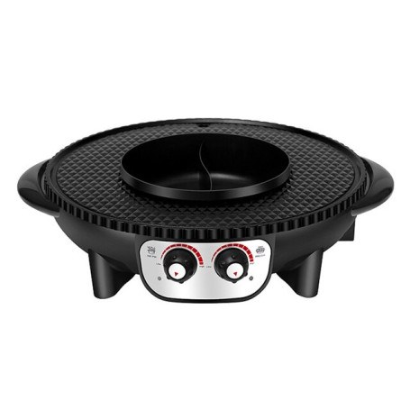 DMWD Multi-Functional Hot Pot Barbecue Oven All-in-One Pot Baking Pan Shabu Grilling Dual-Purpose Smokeless BBQ Machine 110V