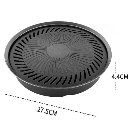 Round Barbecue Plate Korean BBQ Grill Iron Plate No Burnt Fat Household Outdoor Picnic Smokeless Barbecue Grill Pan BBQ Tools