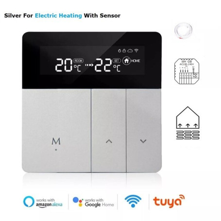 WiFi Smart Thermostat Temperature Controller，100-240 V Tuya APP Remote Control,Work with Alexa Google Home Yandex Alice