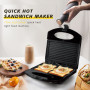 Sandwich Maker Toaster 750W Household Portable Quick Breakfast Maker Non-stick Food Processor Hamburger Fried Egg Panini Machine