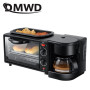 DMWD Electric Breakfast Machine 3 in 1 Multifunction Breakfast Maker Mini Drip Coffee Maker Bread Pizza Oven Frying Pan Toaster