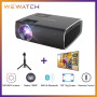 WEWATCH V56 Native 1080P Full HD Movie Projector WiFi Bluetooth Built-in Speaker Video Projector Home Cinema with Tripod Screen
