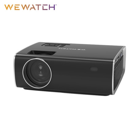 WEWATCH V56 Native 1080P Full HD Movie Projector WiFi Bluetooth Built-in Speaker Video Projector Home Cinema with Tripod Screen