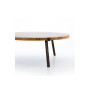 Wood Walnut Color Decorative Design Solid Circle Medium Coffee Table