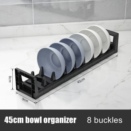 KUNBEI Space Aluminum Kitchen Shelf Removable Storage Rack Tableware Drain Rack Adjustable Tableware Kitchen Accessories Set