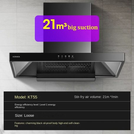 Large Suction Kitchen Hood Cooker Range Hood Top Household Appliances Smart Automatic Cleaning Kitchen Island Extractor Hoods