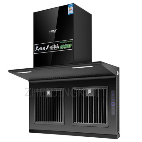 Home kitchen Range Hood High Suction Side/Top Suction Stainless Steel Automatic Cleaning Lampblack machine Ultra-Thin 220V