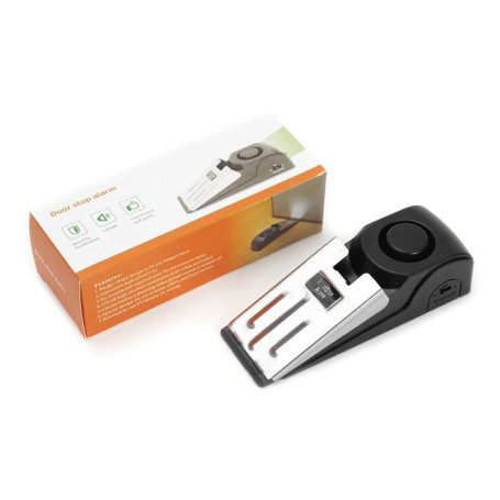 Door Stopper Alarm Black Anti-theft Portable 120db Wedge Security Floor Door Stops for Home Hotel Dormitory Safety Hardware