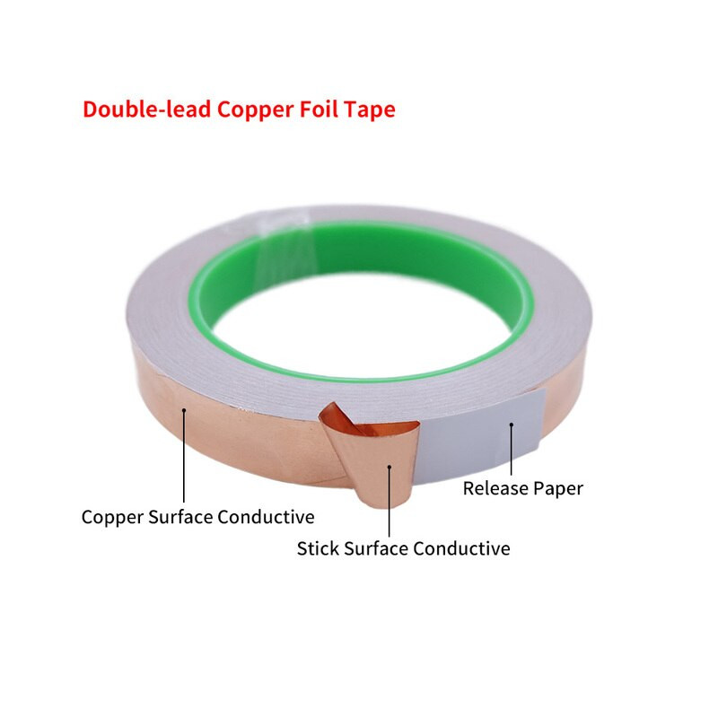 10/20/50M Copper Foil Tape Adhesive Single Double Sided Conductive