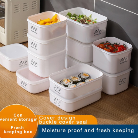 Refrigerator Storage Box Fresh-Keeping Box Food Grade Coarse Grains Brown Rice Sub-Packing Box Microwave Oven Special Lunch Box