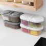 Plain double compartment with lid food and fruit sealing jar multifunctional kitchen refrigerator plastic storage storage box C1