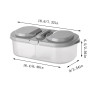 Plain double compartment with lid food and fruit sealing jar multifunctional kitchen refrigerator plastic storage storage box C1