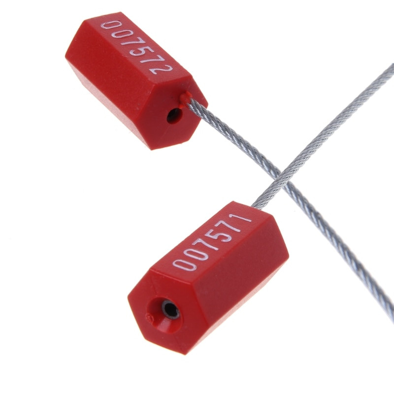 P82D 10 Pieces Pull Tight Wire Seals Metal Shipping Container Tags Anti