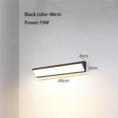 GYS Led Waterproof Wall Lamp IP65 Outdoor Long Strip Exterior Light Garden Decoration External Wall Washer Lamps White Black