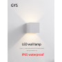 GYS Led Wall Lamp IP65 Waterproof Light Square Box Outdoor Lighting Garden Decor Fixture Aluminum White Black 110V 220V 10W Home