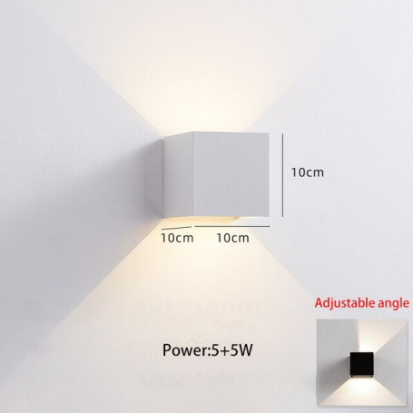 GYS Led Wall Lamp IP65 Waterproof Light Square Box Outdoor Lighting Garden Decor Fixture Aluminum White Black 110V 220V 10W Home