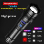 Super XHP120 Powerful Led Flashlight XHP90 High Power Torch Light Rechargeable Tactical Flashlight 18650 Usb Camping Lamp