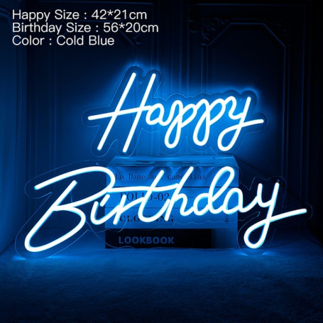 Led Neon Sign Happy Birthday Custom Night Light Sign for Birthday Party Decor Oh Baby Neon Light Lets Party Home Hanging Decor