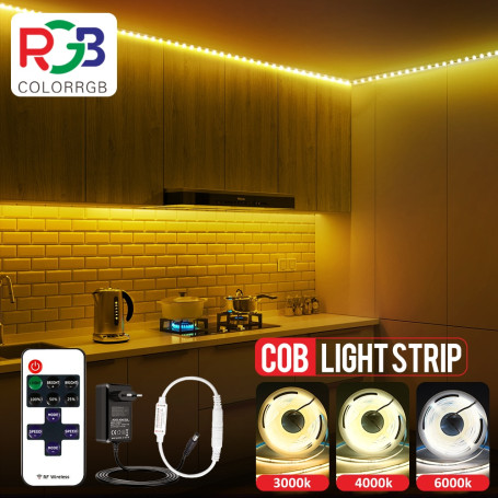 10M FCOB LED Strip Light  LED High Density Flexible FOB COB Led Light Linear Dimmable 3000K 4000K 5000K