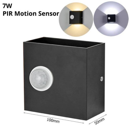Motion sensor LED wall lamp IP65 waterproof Aluminum sconce light AC85-265V 7W 12W outdoor and indoor courtyard bedroom corridor