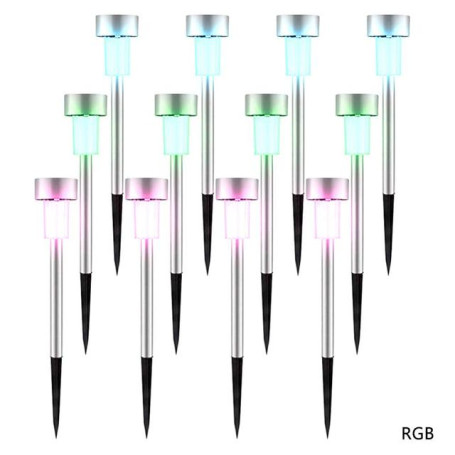 12Pcs Solar Garden Light Outdoor Solar Power Lantern Waterpoof Landscape Decoration Lighting For Pathway Yard Lawn Sunpower Lamp