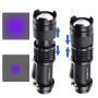 365/395nm UV Flashlights 3 Modes Zoomable Mini LED UV Lights Pet Urine Detector Ultraviolet Torch Violet Light Scorpion Hunting