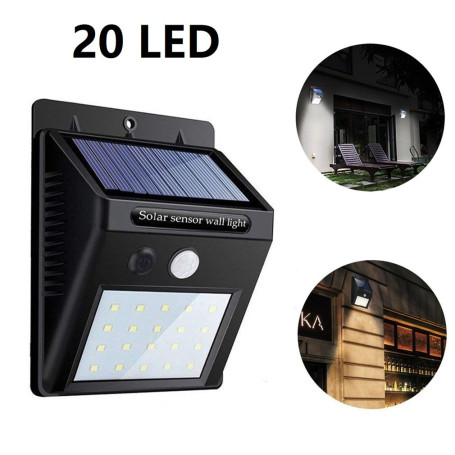 20 LED Waterproof Solar Sensor Lights HUMAN Motion Sensor Wall Light Energy Saving Outdoor Garden Yard Streets Decorative Lamp