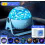 LED Lamp Rotating Multiple Projection Lamps Milky Way Starry Sky Lamp Bluetooth-compatible Music Night Light Atmosphere Lamps