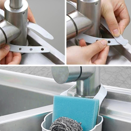 Creative Faucet Drain Rack Kitchen Sink Drain Rack Sponge Soap Debris Rack Plastic Hanging Storage Basket Home Storage cocina