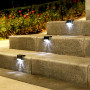 4pcs Warm White LED Solar Lamp Path Stair Outdoor Garden Lights Waterproof Solar Railing Light Outdoor LED On/Off dropshipping