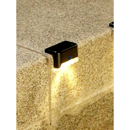 4pcs Warm White LED Solar Lamp Path Stair Outdoor Garden Lights Waterproof Solar Railing Light Outdoor LED On/Off dropshipping