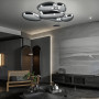 Modern Silver LED Ceiling Luminaires Artwork Indoor Simple Ceiling Lighting Luxury Chandeliers 2023 New Trend For Home Decor