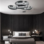 Modern Silver LED Ceiling Luminaires Artwork Indoor Simple Ceiling Lighting Luxury Chandeliers 2023 New Trend For Home Decor