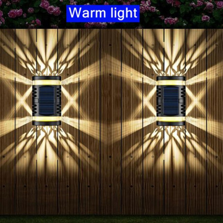 LED Solar Light Outdoor Solar Fence Lights Wall Lamp Sunlight Waterproof Courtyard Balcony Fence Decoration Lamps Garden Lights